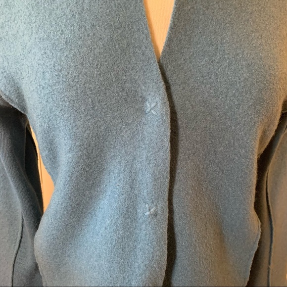 Eileen Fisher blue snap front button jacket - Picture 3 of 13